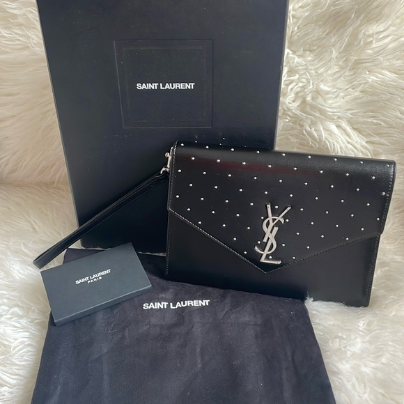 Yves Saint Laurent Handbags - YSL Cassandre Studded Flap Pouch